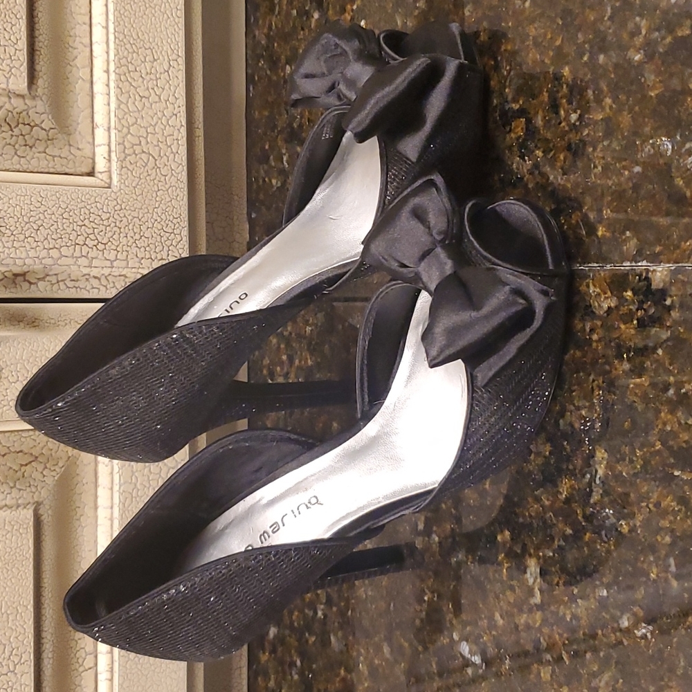 EUC Black glittery high heels.